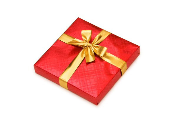 Red gift box isolated - Φωτογραφία, εικόνα