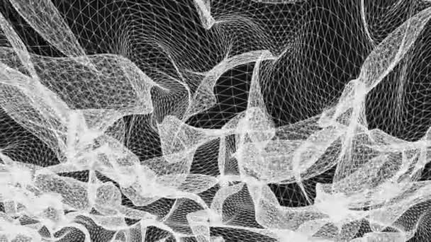 kılavuz net soyut poligonal tel kafes duman bulutu yumuşak hareketli simülasyon hareket grafik animasyon arka plan yeni kalite retro vintage tarzı serin güzel güzel 4 k video görüntüleri çizim - Video, Çekim