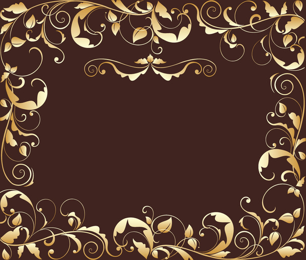 Gold floral background - Вектор, зображення