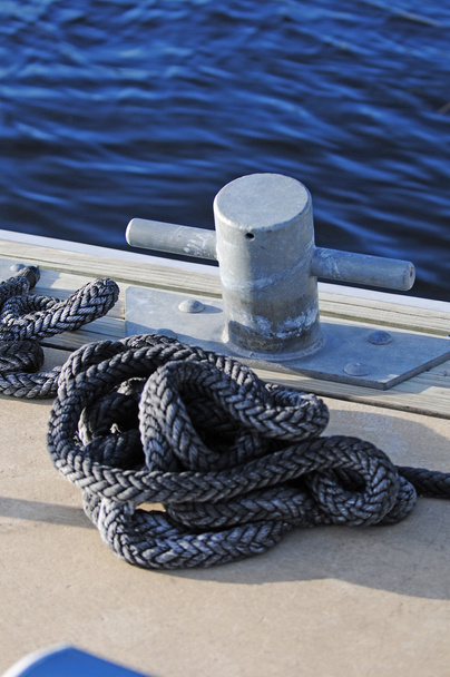 cleat and rope on dock - Photo, Image