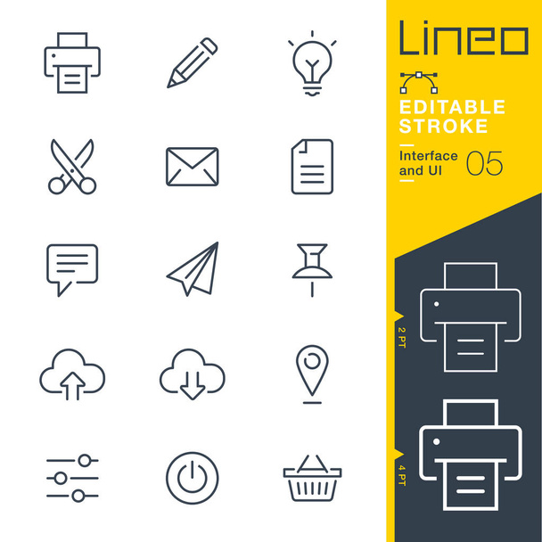 Lineo 編集可能なストローク - インタ フェースと Ui ライン アイコン - ベクター画像