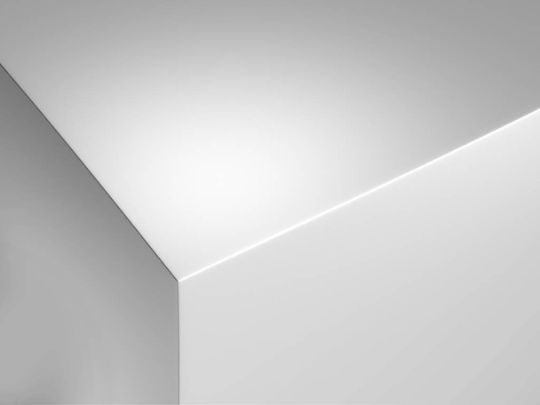 Realistic edge of white box, 3d rendering. - Photo, image