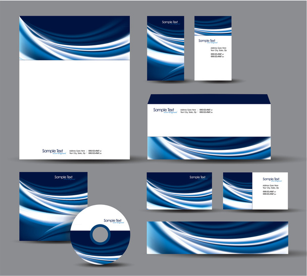 Modern Identity Package. Vector Design. Letterhead, business cards, cd, dvd, envelope, banner, header. - ベクター画像