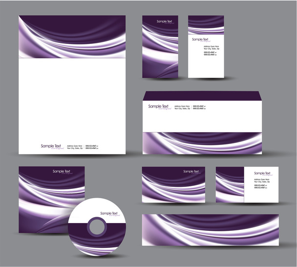 Modern Identity Package. Vector Design. Letterhead, business cards, cd, dvd, envelope, banner, header. - Wektor, obraz