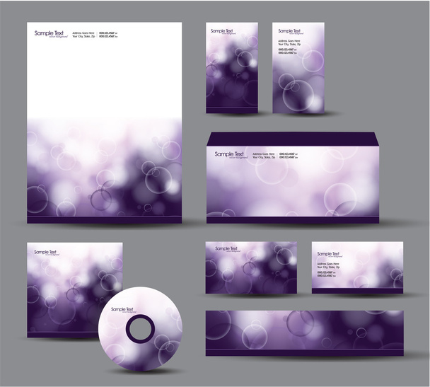 Modern Identity Package. Vector Design. Letterhead, business cards, cd, dvd, envelope, banner, header. - Vektör, Görsel