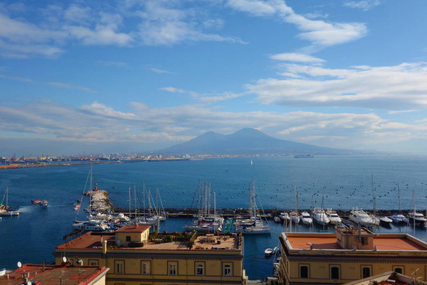 Aerial view from fortress in Naples, Italy, Southern Europe - Photo, Image