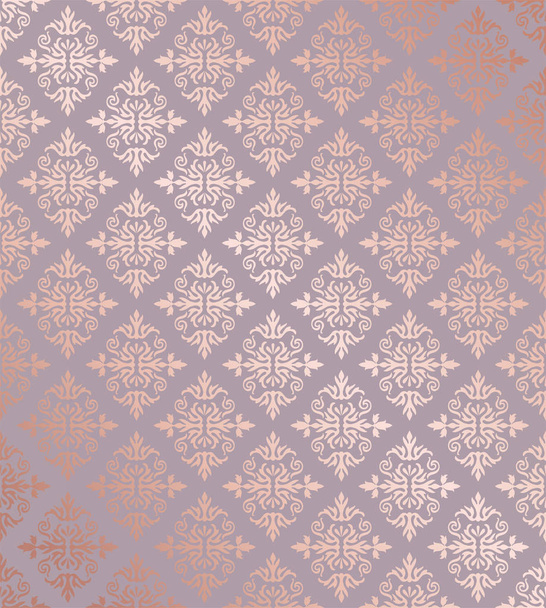 Seamless floral damask rose gold wallpaper pattern. This image is a vector illustration. - Vector, Image