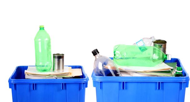 μπλε κάδοι ανακύκλωσης - Φωτογραφία, εικόνα