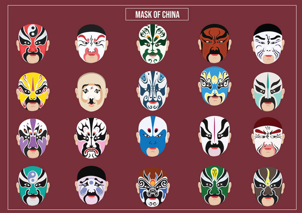 Çin maskesi vektör çizim - Vektör, Görsel