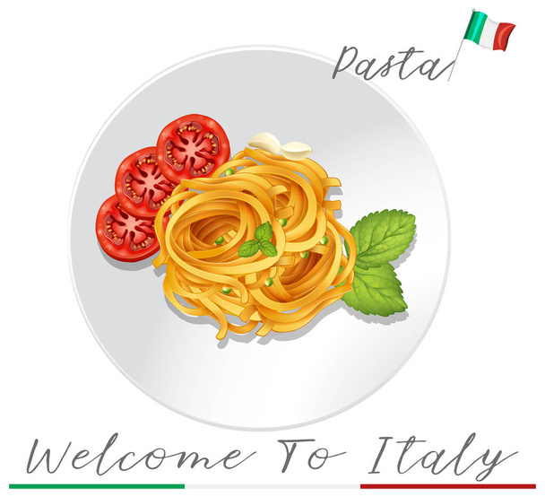 Italian Pasta valkoisella taustalla kuva
 - Vektori, kuva