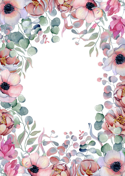 Watercolor floral arrangements Hand drawn illustration Background - Fotó, kép