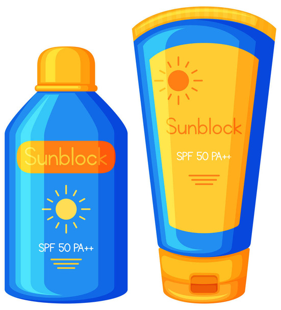 Bottle of Sunblock on White Background illustration - Vector, Image