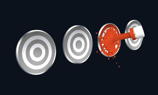 Красный луч на цели. 3d-рендеринг
 - Фото, изображение