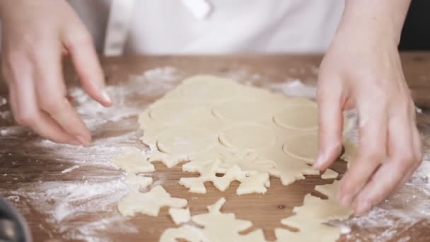 Step by step. Holiday season baking. Baking sugar cookies for Christmas - Footage, Video