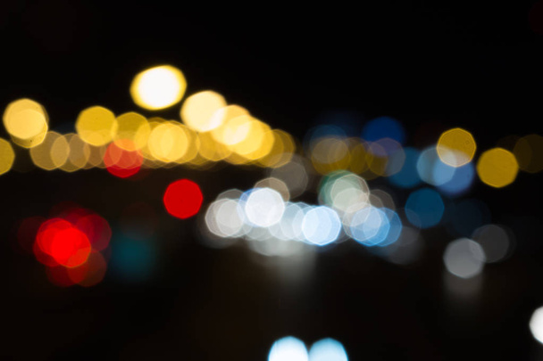 blue lights effect beautiful on road city - Фото, изображение