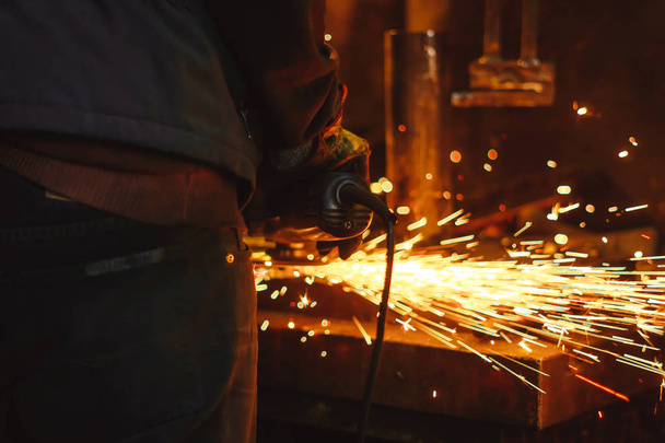 Working saws iron sparks - Photo, Image