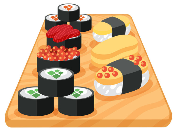 A Set of Japanese Sushi illustration - Διάνυσμα, εικόνα