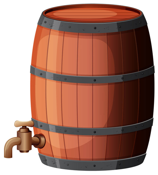 Um barril de vinho em fundo branco ilustração
 - Vetor, Imagem