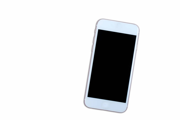 izole beyaz zemin üzerine beyaz akıllı telefon - Fotoğraf, Görsel