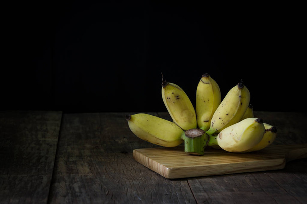 Cultivated banana in dark tone., still life - Photo, Image