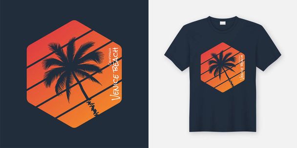 California Venice Beach t-shirt and apparel design, typography,  - Vecteur, image