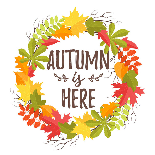 autumn design for season postcard - Vector, Image