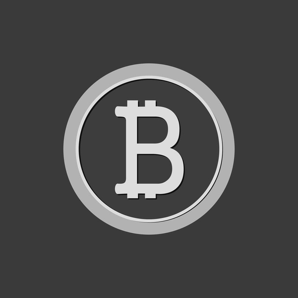 Ikona znak bitcoin biały na czarnym tle. Krypto waluty symbol i monet obrazu za pomocą projektów sieci web lub aplikacji mobilnych. EPS 10 - Wektor, obraz