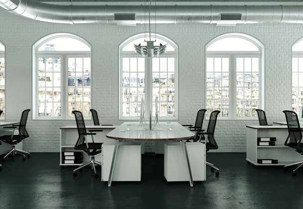 modern minimalistic office interior Design 3d rendering - Photo, Image