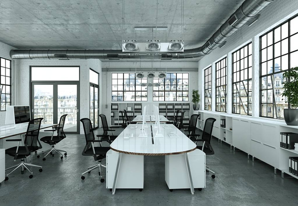 moderno minimalista oficina interior diseño 3d renderizado
 - Foto, imagen