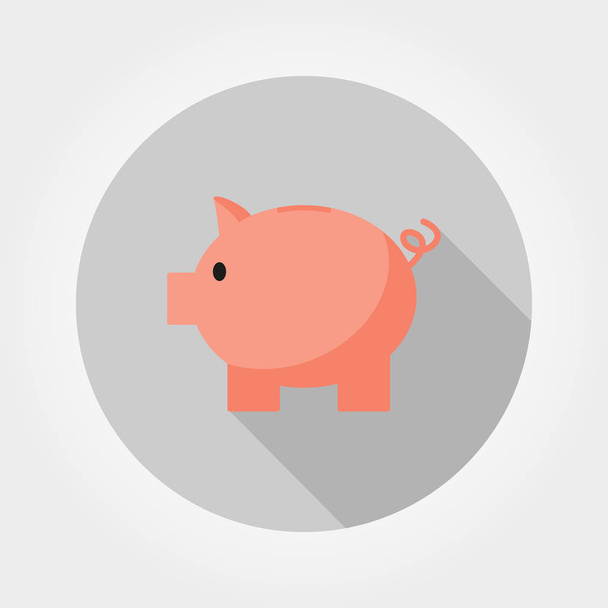 Piggy Bank. Icon for web and mobile application. Vector illustration on a white background. Flat design style. - Vector, imagen