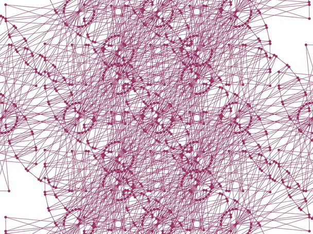 DNA Molecule Fractal Network Structure Kaleidoscope. Abstract DNA string network connection, from the simple to the complicated shape. Technology and Connectivity Concept. Molecule And Communication Background.  - Vector, Image