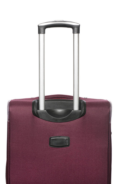 Βαλίτσα ταξιδίου με pull-out λαβή σε λευκό φόντο - Φωτογραφία, εικόνα
