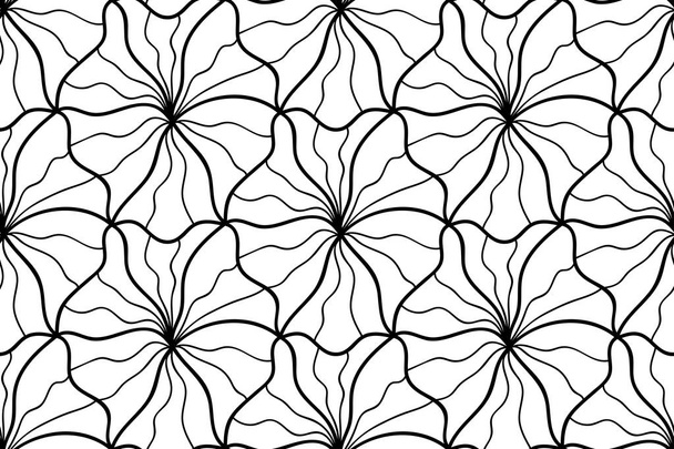 Fondo floral vectorial de líneas dibujadas - Vector, imagen