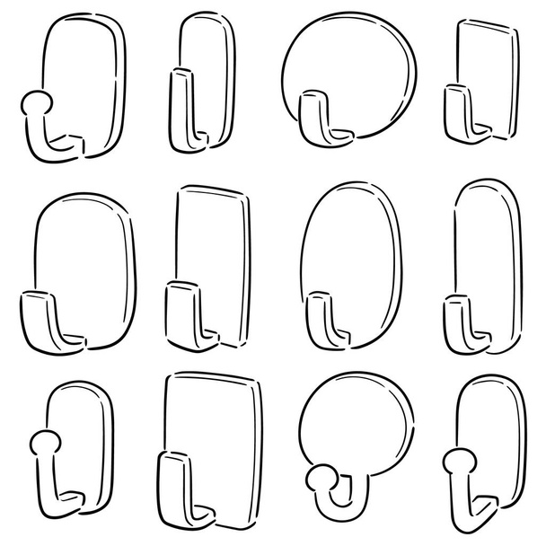 vector set of wall hooks - Vector, Image