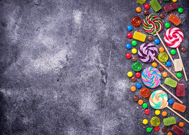 Assortment of colorful candies and lollipops - Photo, Image