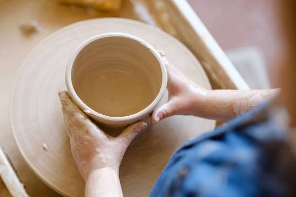 child hobby creative pottery leisure art girl clay - Фото, изображение