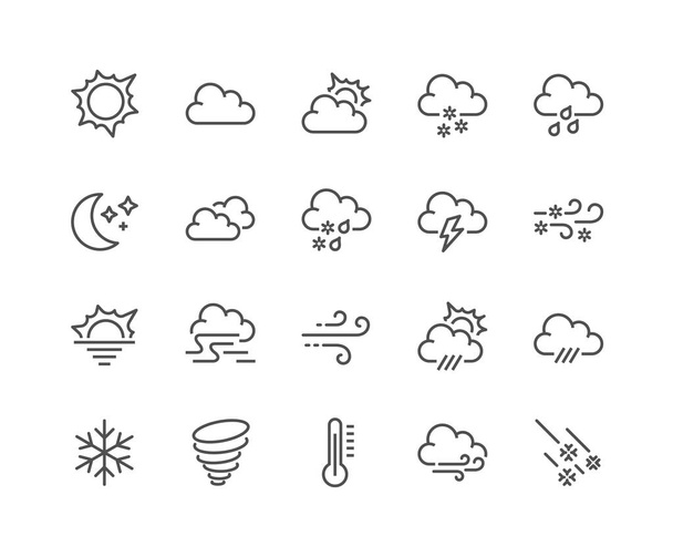 Иконки погоды на линии
 - Вектор,изображение