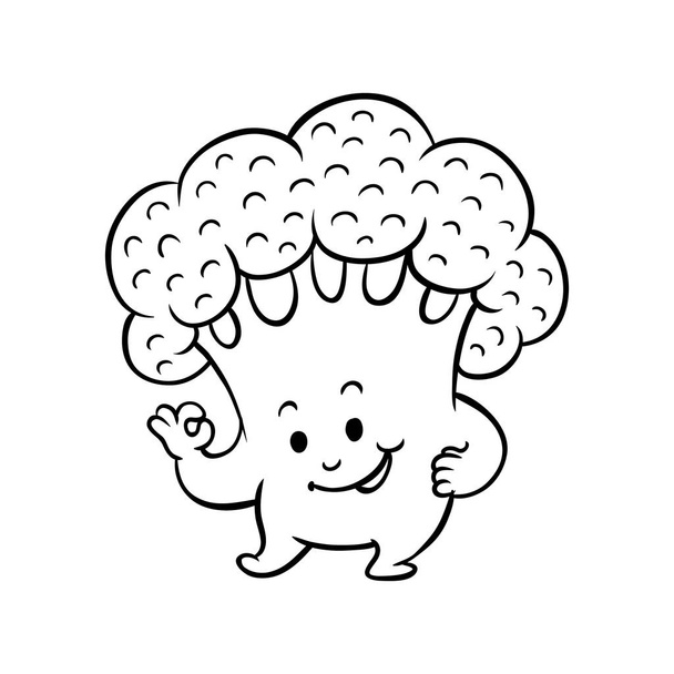 Vektor kreslené brokolice charakter fajn gesto - Vektor, obrázek