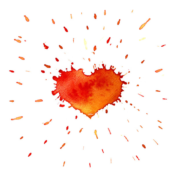 Watercolor red heart - Foto, Bild