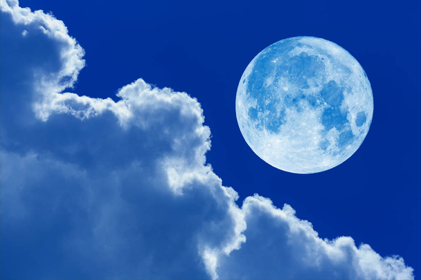 Super moon of background night sky with cloudy  - Photo, Image
