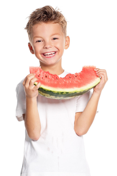 Boy with watermelon - Foto, Imagen