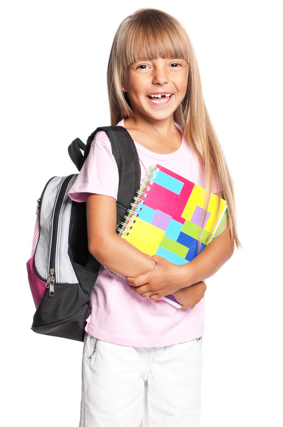 Little girl with backpack - Fotó, kép