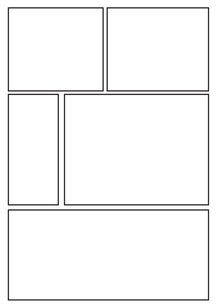 manga storyboard layout template for rapidly create the comic book style. A4 design of paper ratio is fit for print out. - Vector, Image