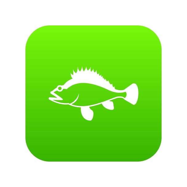 Rose fish, Sebastes norvegicus icon digital green - Vektor, kép