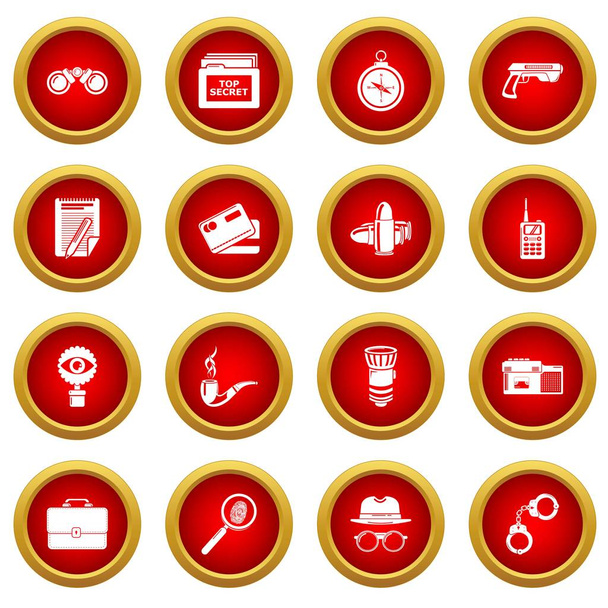 Spy icons set, simple style - Vector, Image