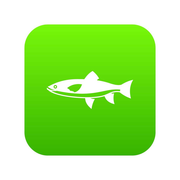 Fish icon digital green - Vektori, kuva
