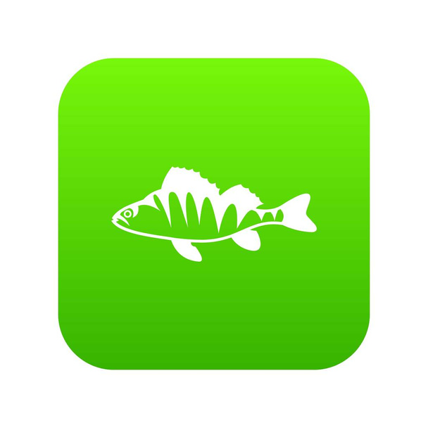 European perch, Perca fluviatilis icon digital green - Вектор,изображение