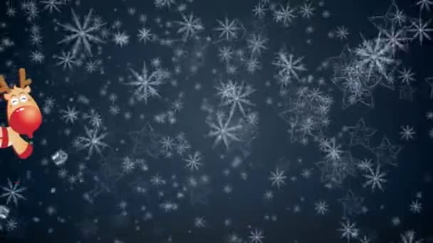 hópelyhek, santa Bob rénszarvas - Felvétel, videó