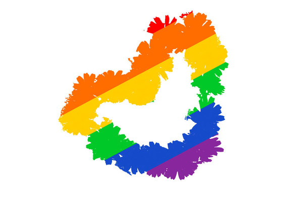  Концепція ЛГБТ любові. Анотація веселка барвисті серця. мистецтво. Ізольовані на білому тлі - Фото, зображення