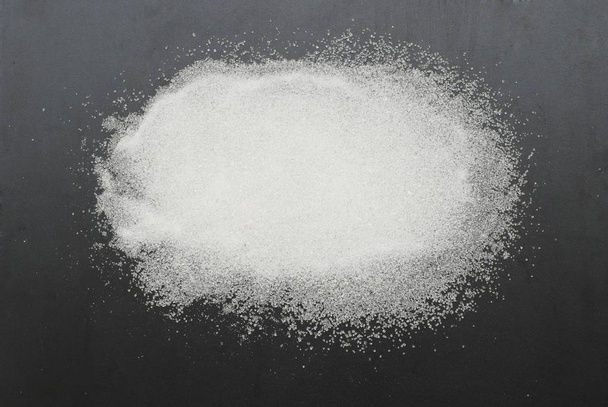 White Sweet Flour on Black Background - Free Space for text. Healthy, - Φωτογραφία, εικόνα